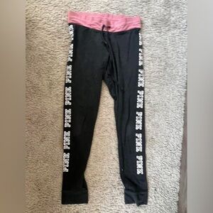 PINK Victoria's Secret Black and Pink Leggings